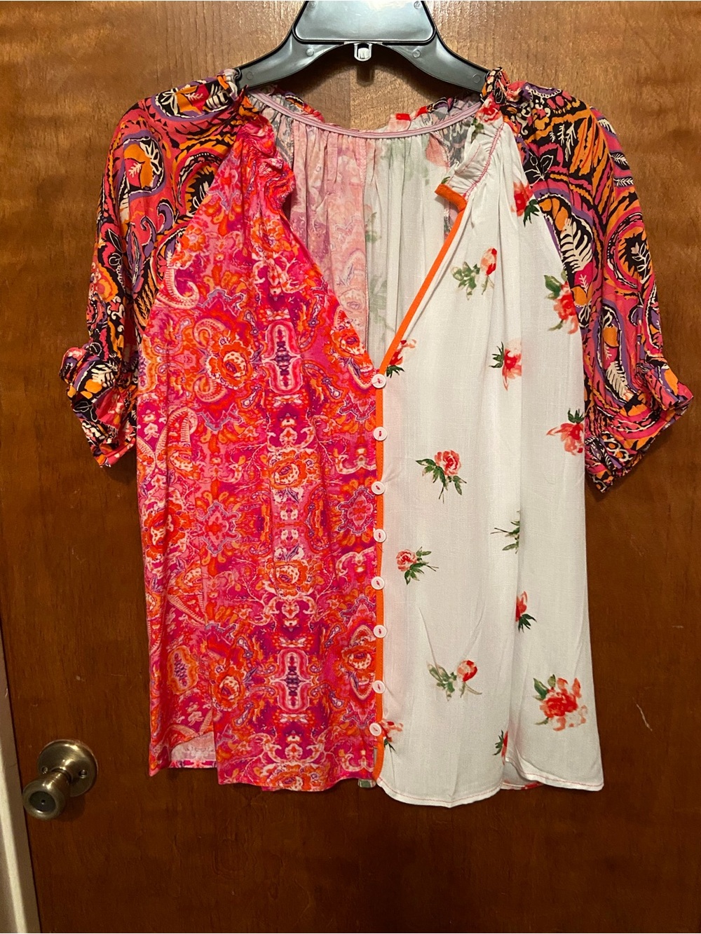 Multi Media Short Sleeve Top